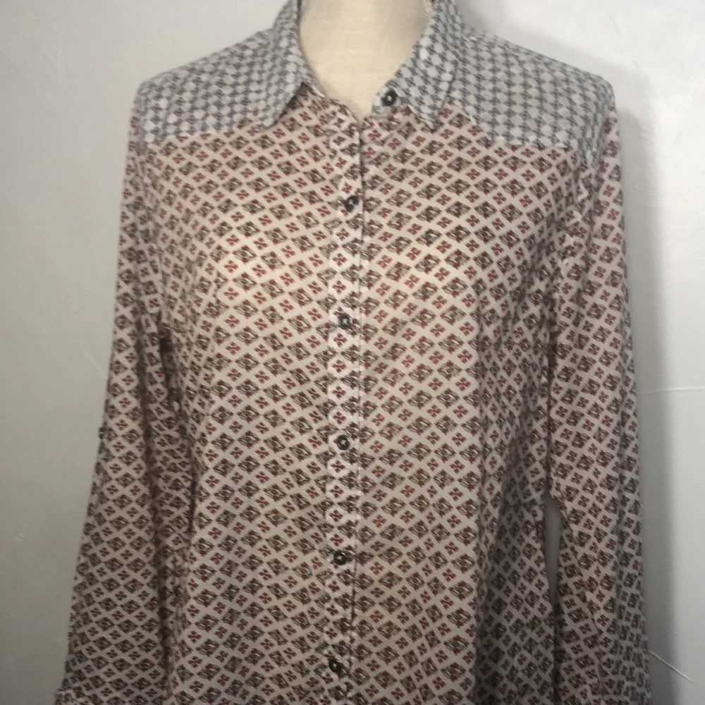 Seven XL women’s Cotton long sleeve Blouse western Boho - Picture 5 of 9